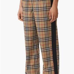 Louane Check Side Stripe Stretch Cotton Pants - 10-US